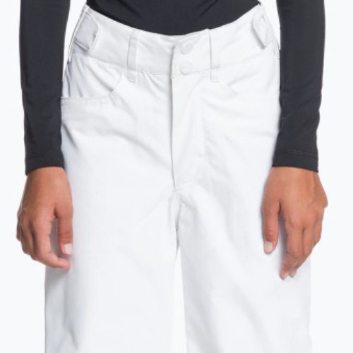 Vaikiškos snieglenčių kelnės ROXY Backyard Girl ryškiai baltos spalvos