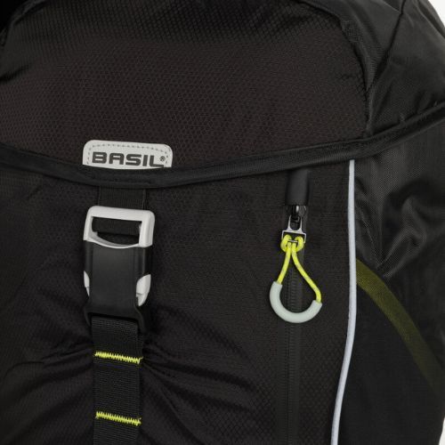 Basil Miles Daypack 17 l black/lime dviračių krepšys