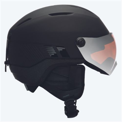 Rossignol Fit Visor Impacts slidinėjimo šalmas juodas/oranžinis/sidabrinis