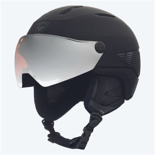Rossignol Fit Visor Impacts slidinėjimo šalmas juodas/oranžinis/sidabrinis