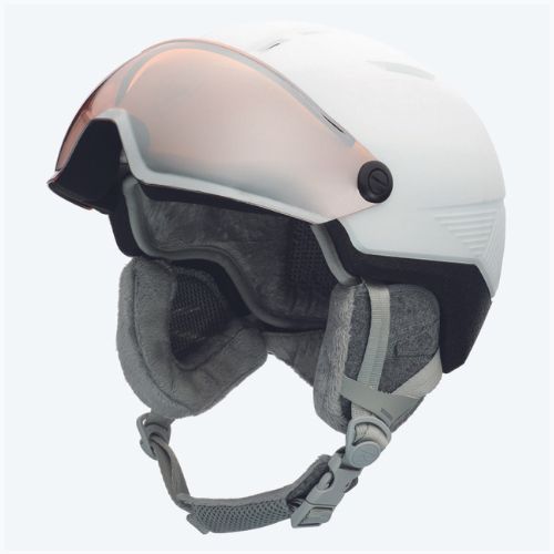Rossignol Fit Visor Impacts moteriškas slidinėjimo šalmas baltas/oranžinis/sidabrinis