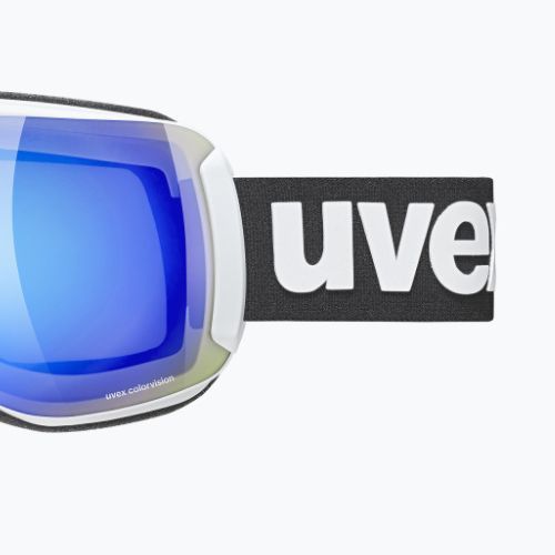 UVEX Downhill 2100 CV slidinėjimo akiniai balti matiniai/veidrodiniai mėlyni colorvision žali 55/0/392/10