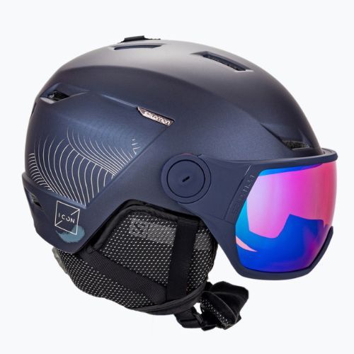 Moteriškas slidinėjimo šalmas Salomon Icon Lt Visor navy blue L41199800