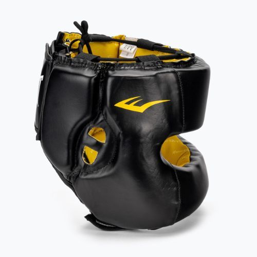 Everlast Elite Lea Headgear vyrų bokso šalmas juodas EV 720