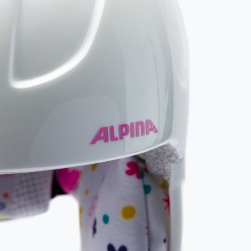 Alpina Carat baltas/deco vaikiškas slidinėjimo šalmas