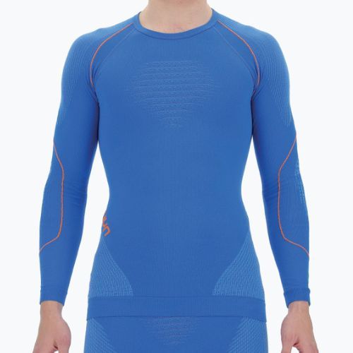 Vyriški termoaktyvūs marškinėliai UYN Evolutyon UW Shirt blue/blue/orange shiny