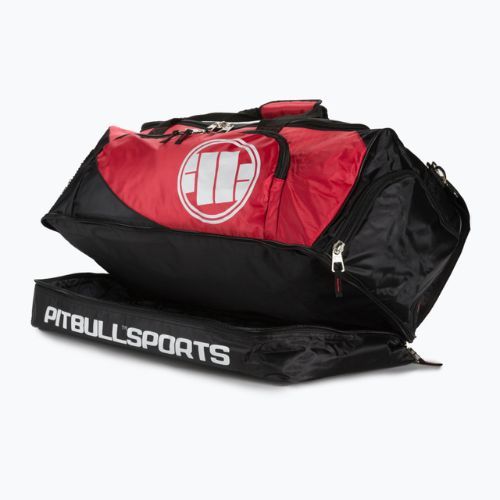 Pitbull West Coast Big Duffle Bag Logotipas Pitbull Sports 100 l juoda/raudona