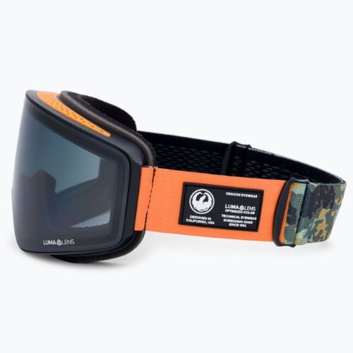 DRAGON PXV bush camo/lumalens dark smoke/lumalens amber slidinėjimo akiniai 38280-310