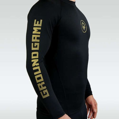 Vyriška Ground Game Athletic Gold Rashguard blauzdinė juoda RASHATHGOLDLS
