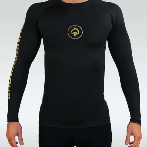 Vyriška Ground Game Athletic Gold Rashguard blauzdinė juoda RASHATHGOLDLS