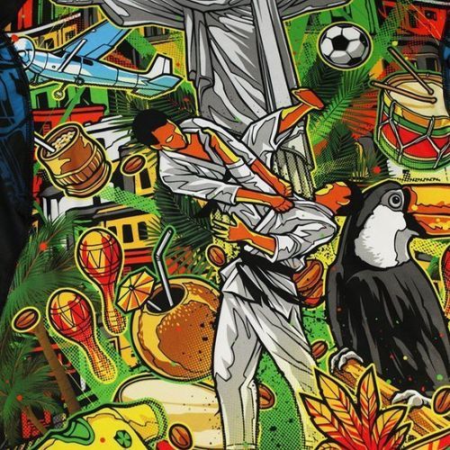 Vyriškas marškinėlių apsiaustas Ground Game Brasil spalva 21RASHBRALS