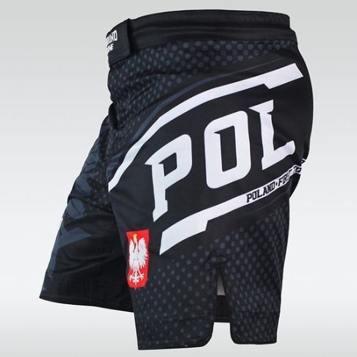 Vyriški Ground Game MMA Poland treniruočių šortai juodi MMASHOPOLS