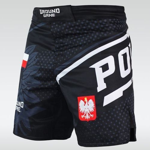 Vyriški Ground Game MMA Poland treniruočių šortai juodi MMASHOPOLS