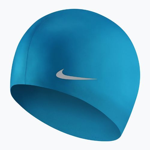 Nike vientisa silikoninė vaikiška plaukimo kepuraitė mėlyna TESS0106-458
