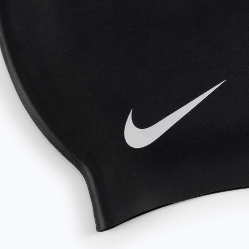 Nike vientisa silikoninė vaikiška plaukimo kepuraitė juoda TESS0106-001