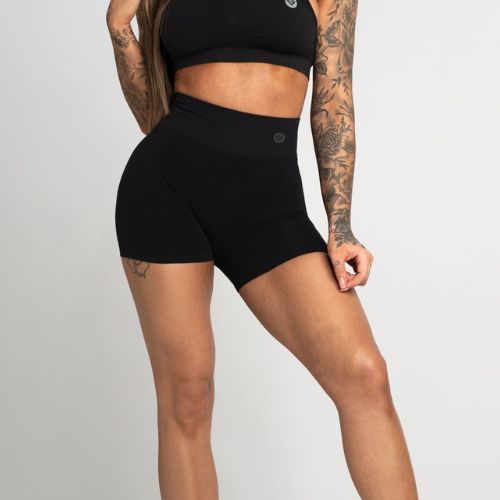 Moteriški treniruočių šortai Gym Glamour Seamless Shorts Black 289