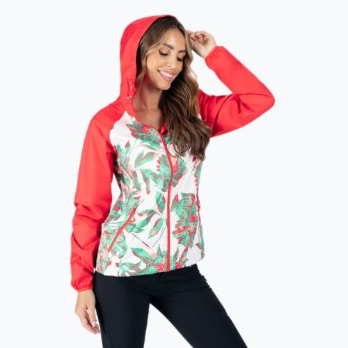 Columbia Street 102 moteriška striukė nuo lietaus balta ir raudona 1718001