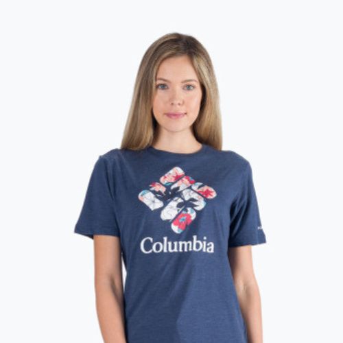 Columbia Bluebird Day Relaxed moteriški trekingo marškinėliai tamsiai mėlyni 1934002