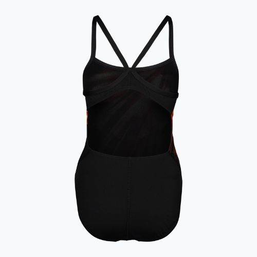 Nike Spectrum moteriškas vientisas juodai raudonas maudymosi kostiumėlis NESSA014-614