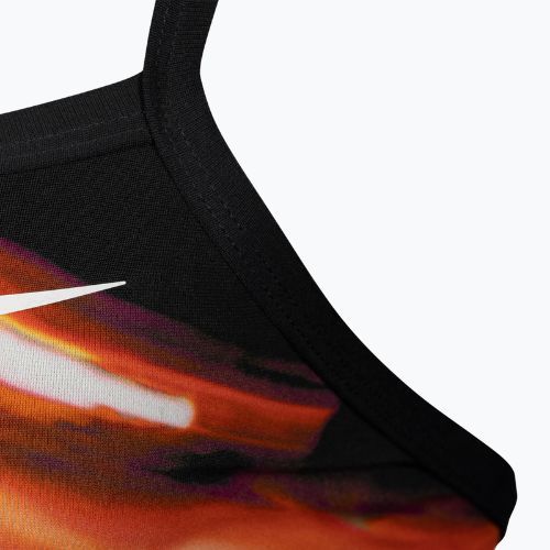 Nike Spectrum moteriškas vientisas juodai raudonas maudymosi kostiumėlis NESSA014-614