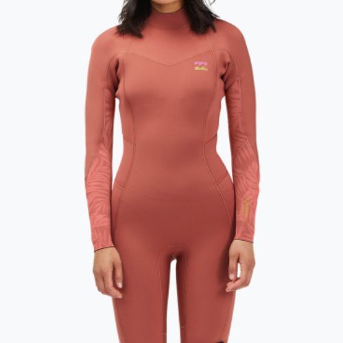 Moteriškas Billabong 3/2 Synergy BZ L/SL raudonas molio hidrokostiumas