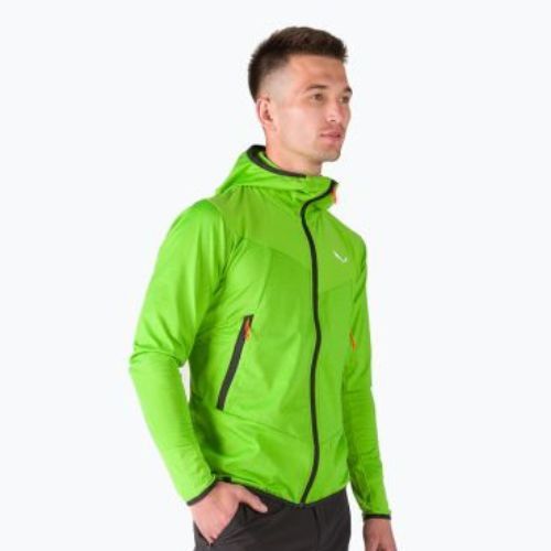 Salewa vyriškas vilnonis džemperis Agner Hybrid PL/DST FZ Hoody žalias 00-0000027371