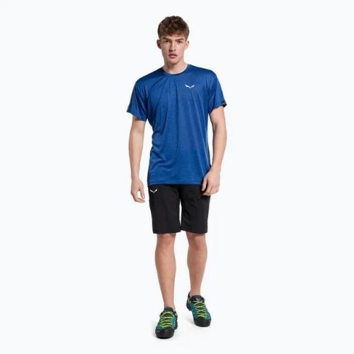 Salewa Puez Melange Dry vyriški trekingo marškinėliai mėlyni 00-0000026537