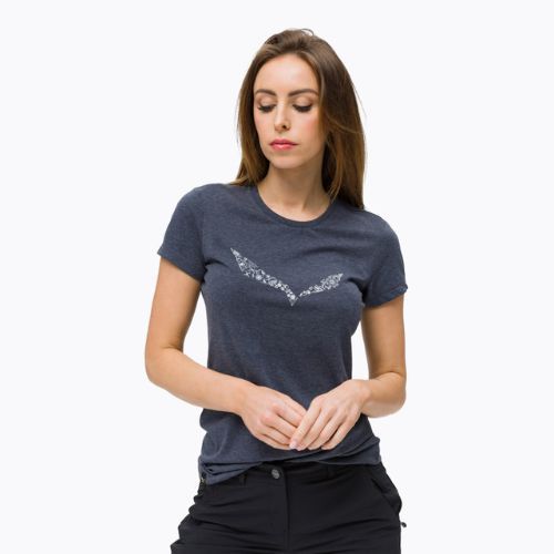 Moteriški trekingo marškinėliai Salewa Solid Dry navy blue 00-0000027019