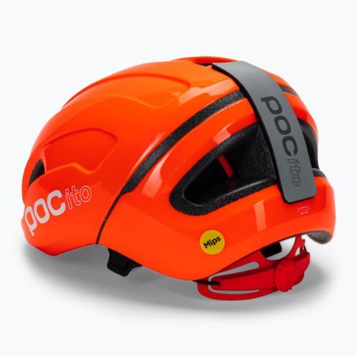 Vaikiškas dviratininko šalmas POC POCito Omne MIPS fluorescencinės oranžinės spalvos