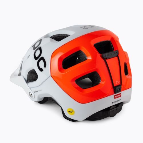POC Tectal Race MIPS NFC hydrogen white/fluorescent orange avip dviračių šalmas