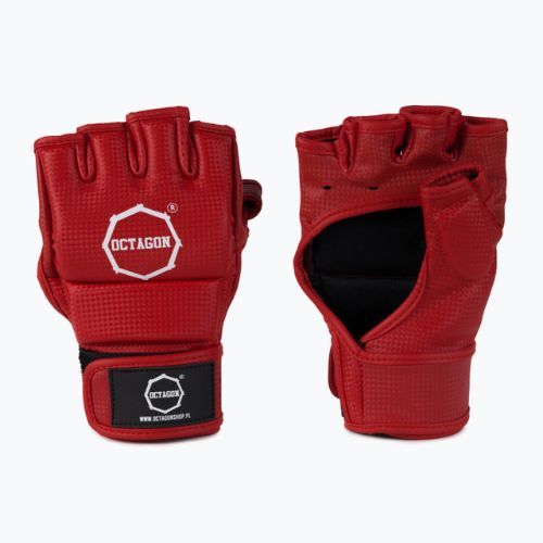 Octagon Kevlar MMA graplingo pirštinės raudonos spalvos