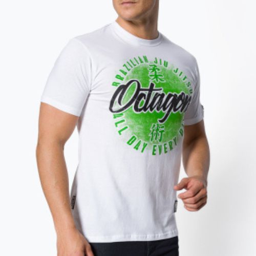 Octagon Brazilian Jiu Jitsu vyriški marškinėliai balti