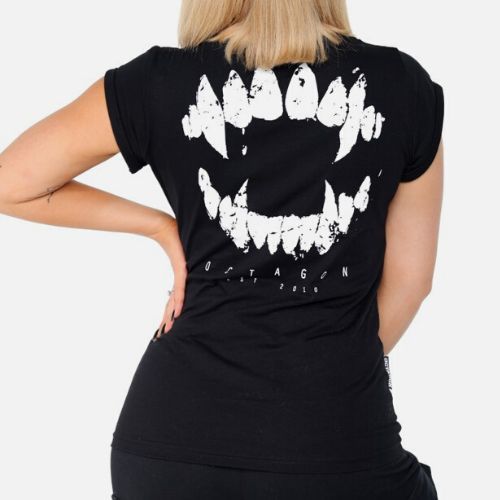 Octagon moteriški marškinėliai Teeth black