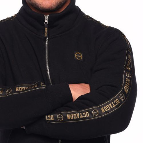 Vyriškas džemperis Octagon Zip Stripe juodas