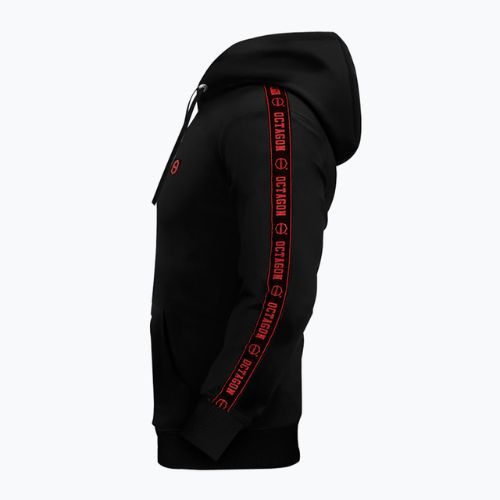 Vyriškas Octagon Zip Stripe juodos spalvos gobtuvas su kapišonu