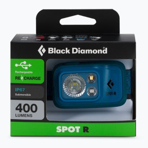 Black Diamond Spot 400-R azul priekinis žibintas