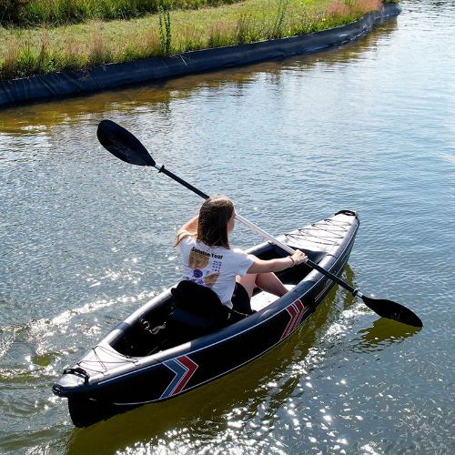 Pure4Fun Dropstitch black 160000 1 asmens aukšto slėgio pripučiama baidarė