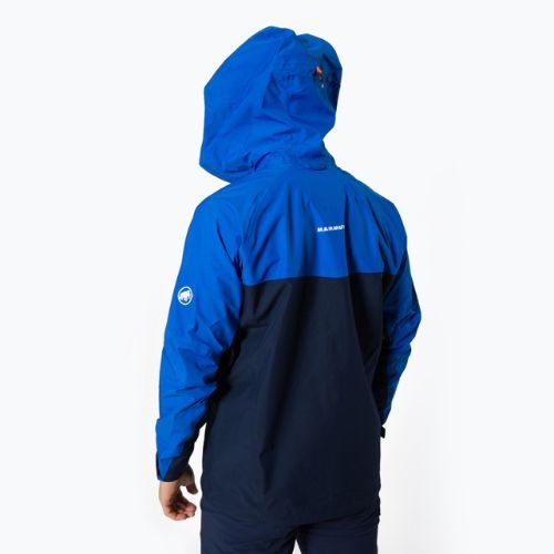 Mammut Crater HS vyriška striukė nuo lietaus mėlyna ir tamsiai mėlyna