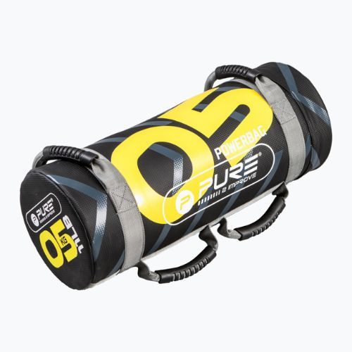 Pure2Improve Power Bag 5 kg treniruočių krepšys juodai geltonos spalvos P2I201710