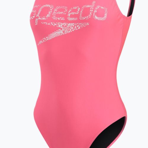 Speedo moteriškas vientisas maudymosi kostiumėlis Logo Deep U-Back pink 68-12369A657
