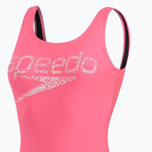 Speedo moteriškas vientisas maudymosi kostiumėlis Logo Deep U-Back pink 68-12369A657