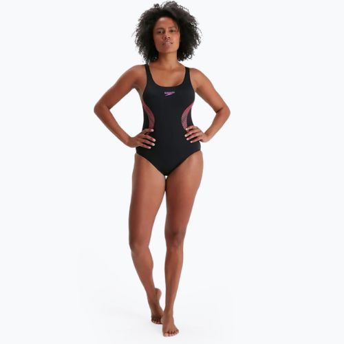 Speedo Placement Muscleback moteriškas vientisas maudymosi kostiumėlis juodas 68-08694G704