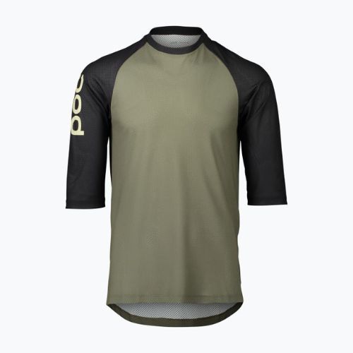 Vyriški POC MTB Pure 3/4 epidote green/uranium black dviratininkų marškinėliai