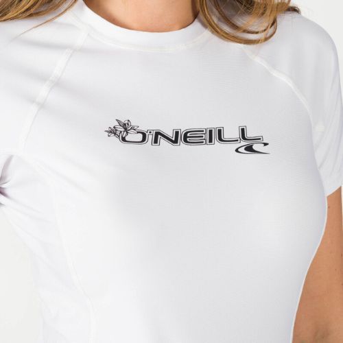O'Neill Basic Skins moteriški maudymosi marškinėliai balti 3548