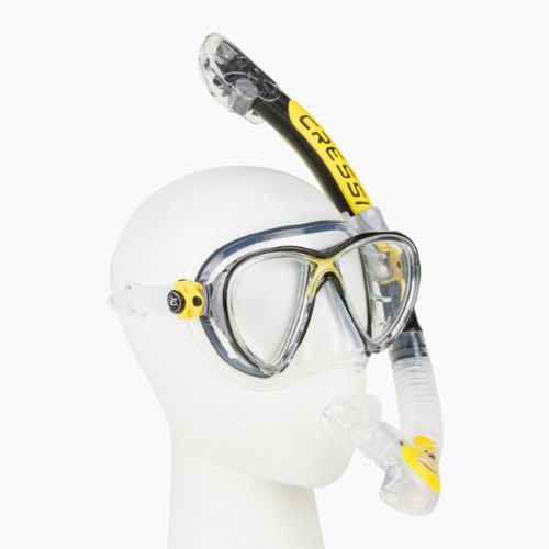 Cressi Big Eyes Evolution + Alpha Ultra Dry nardymo rinkinys geltonas DS337010
