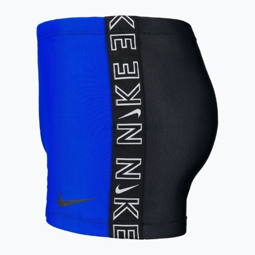 Vyriški Nike maudymosi bokseriai Nike Logo Tape Square Leg, mėlyni NESSB134-416