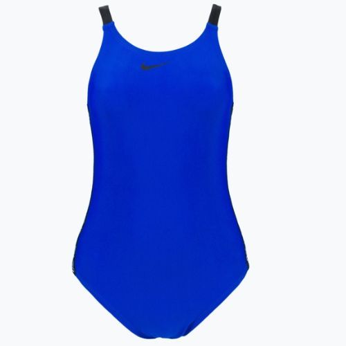 Moteriškas vientisas maudymosi kostiumėlis Nike Logo Tape Fastback blue NESSB130-416