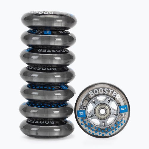 K2 Booster 76mm/80A ILQ 5 8 riedučių ratai juodi 30F3006/11