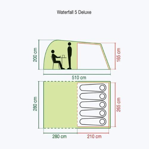 Coleman Waterfall 5 Deluxe kempingo palapinė žalia 2000038893