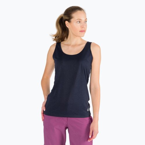 Jack Wolfskin moteriški trekingo marškinėliai Pack & Go Tank navy blue 1807282_1010